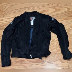 Joe Rocket Women’s black mesh motorcycle zip jacket + back elbow shoulder armor